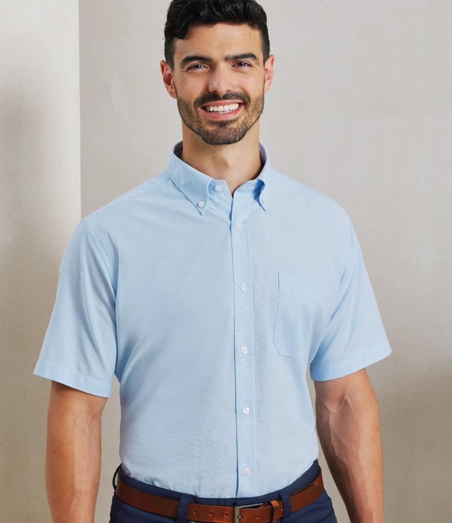 Premier Signature Short Sleeve Oxford Shirt bedrukken met eigen logo