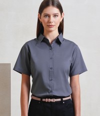 Ladies Short Sleeve Poplin Blouse Premier PR302