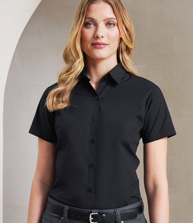 Ladies Supreme Short Sleeve Poplin Shirt Premier PR309