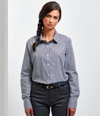 Ladies Gingham Long Sleeve Shirt Premier PR320