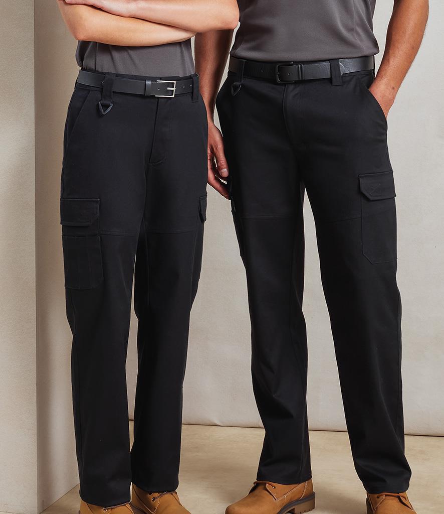 Premier Unisex Stretchchecker Work Cargo Trousers bedrukken met eigen logo