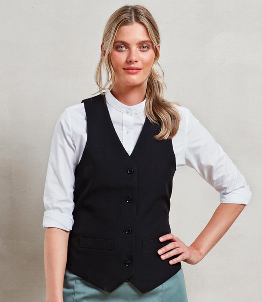 Premier Ladies Lined Waistcoat bedrukken met eigen logo