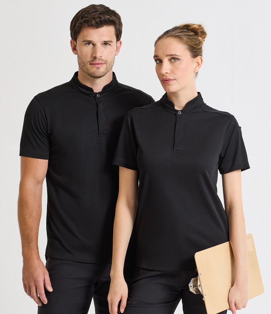 Premier Essential Coolchecker® Short Sleeve Chef's Shirt bedrukken met eigen logo