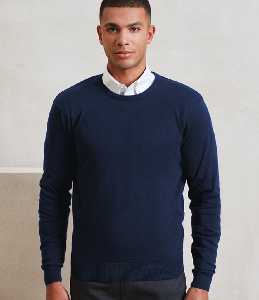 Premier Cotton Rich Crew Neck Sweater bedrukken met eigen logo