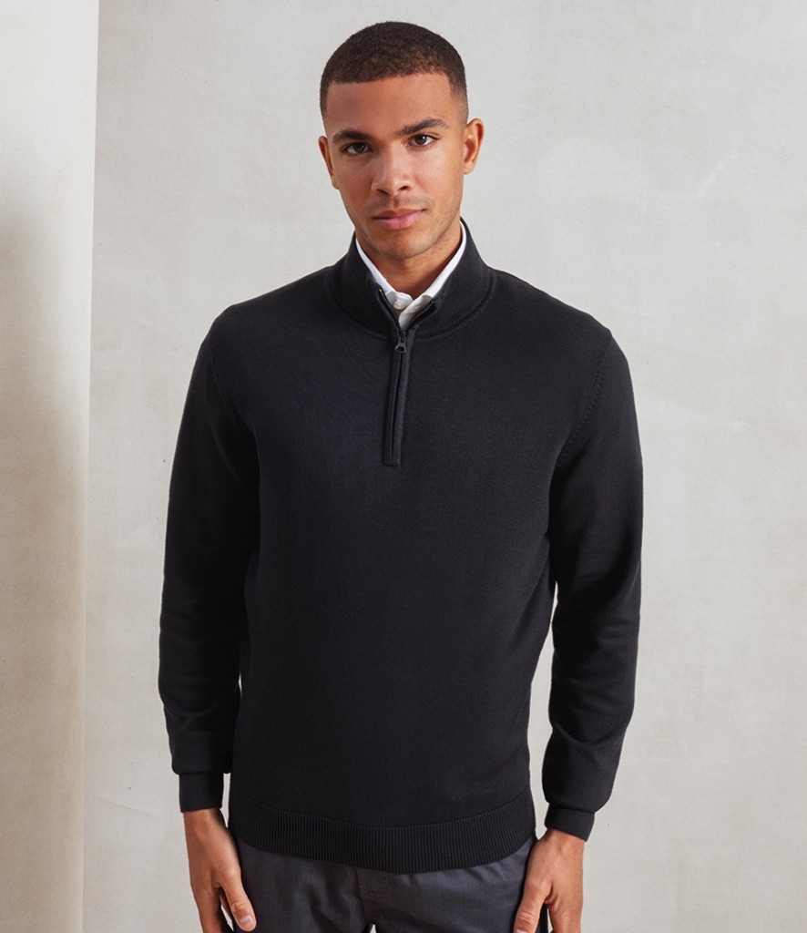 Premier Zip Neck Sweater bedrukken met eigen logo