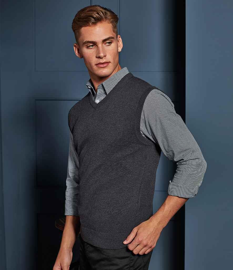 Sleeveless Cotton Acrylic V Neck Sweater — afbeelding 2