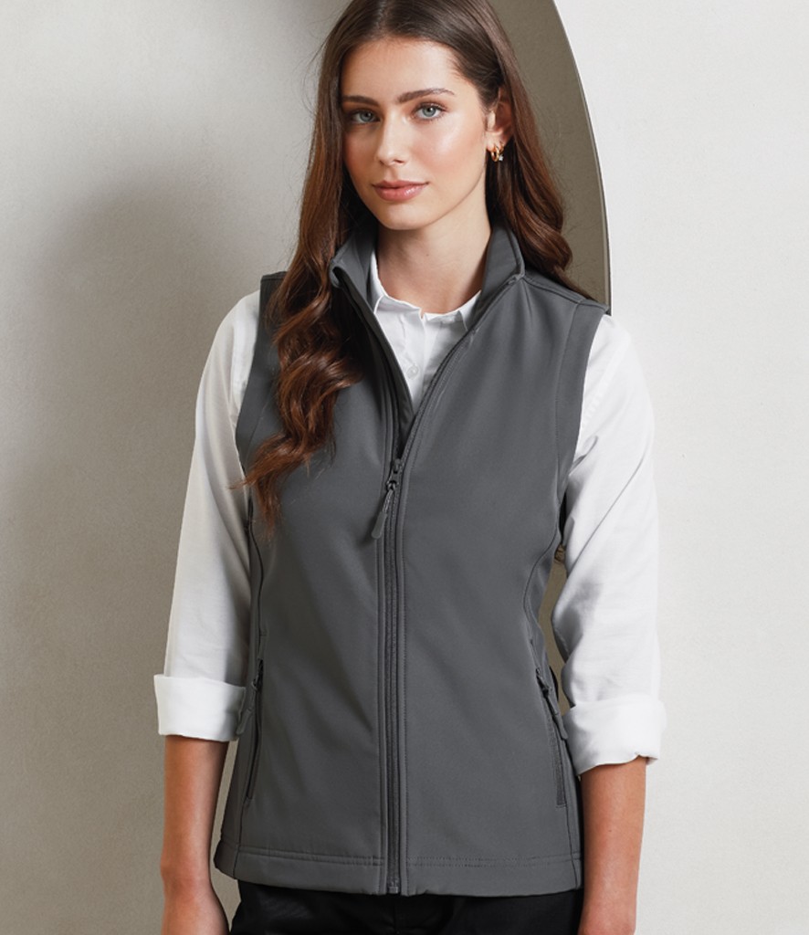 Premier Ladies Windchecker® Recycled Printable Soft Shell Gilet bedrukken met eigen logo