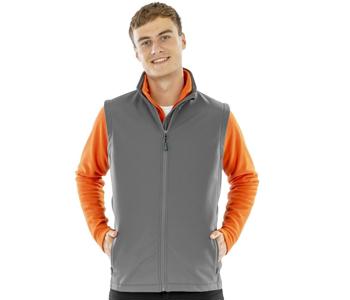 MENS RECYCLED 2-LAYER PRINTABLE SOFTSHELL BODYWARMER RESULT RS902M