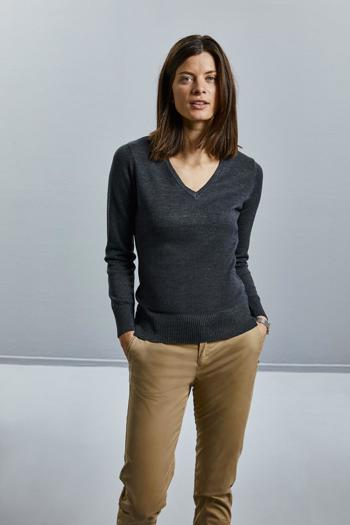 Russell Ladies V-Neck Knitted Pullover Russell 9710F