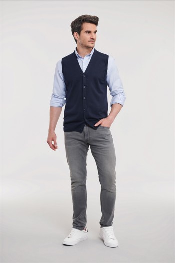 Men's V-Neck Sleeveless Knitted Cardigan Russell 9719M