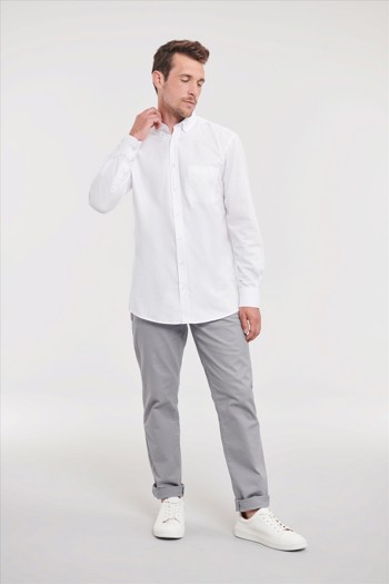 Men's Longsleeve Tailored Washed Oxford Shirt Russell 9920M