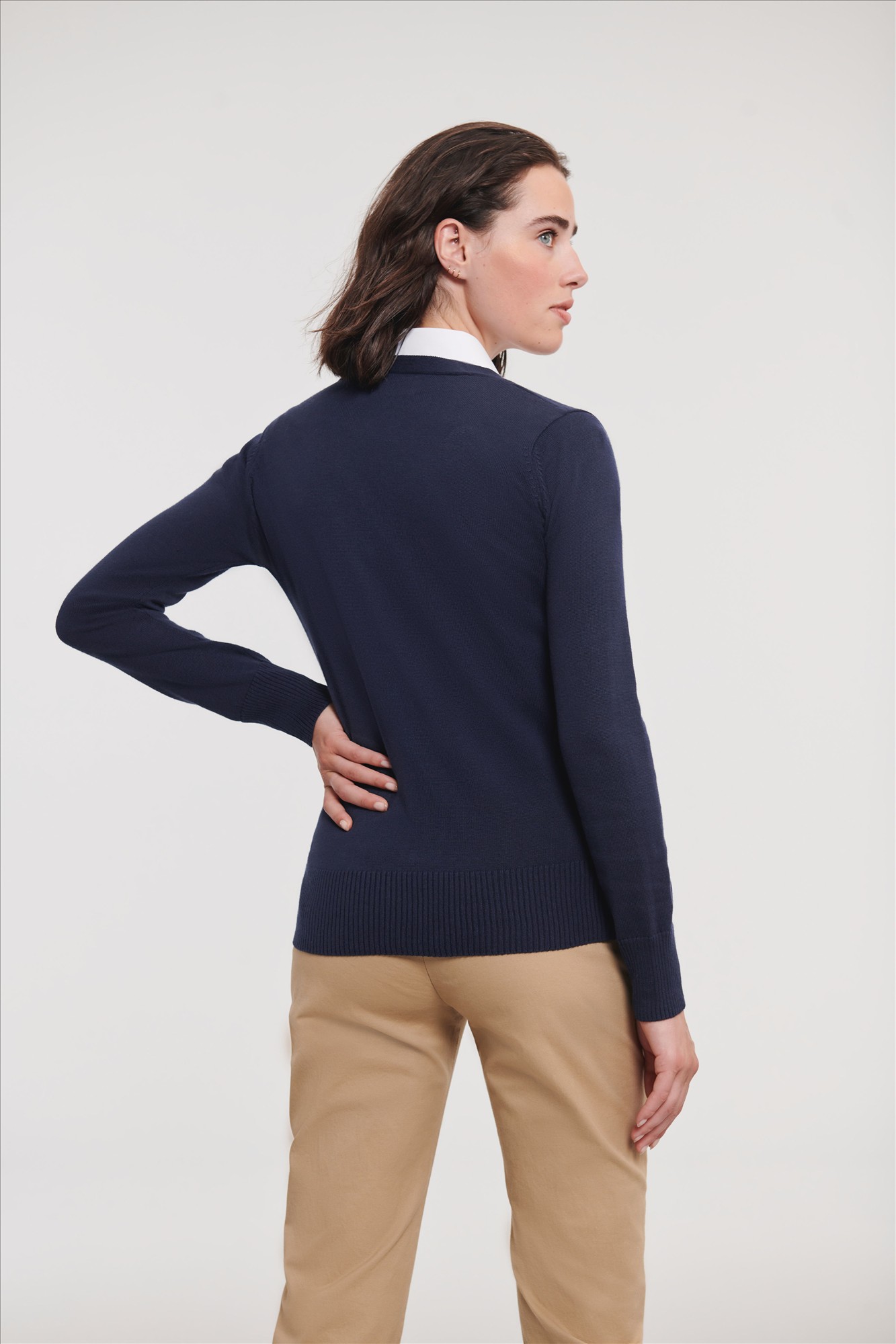 Russell Ladies V-Neck Knitted Cardigan — afbeelding 3