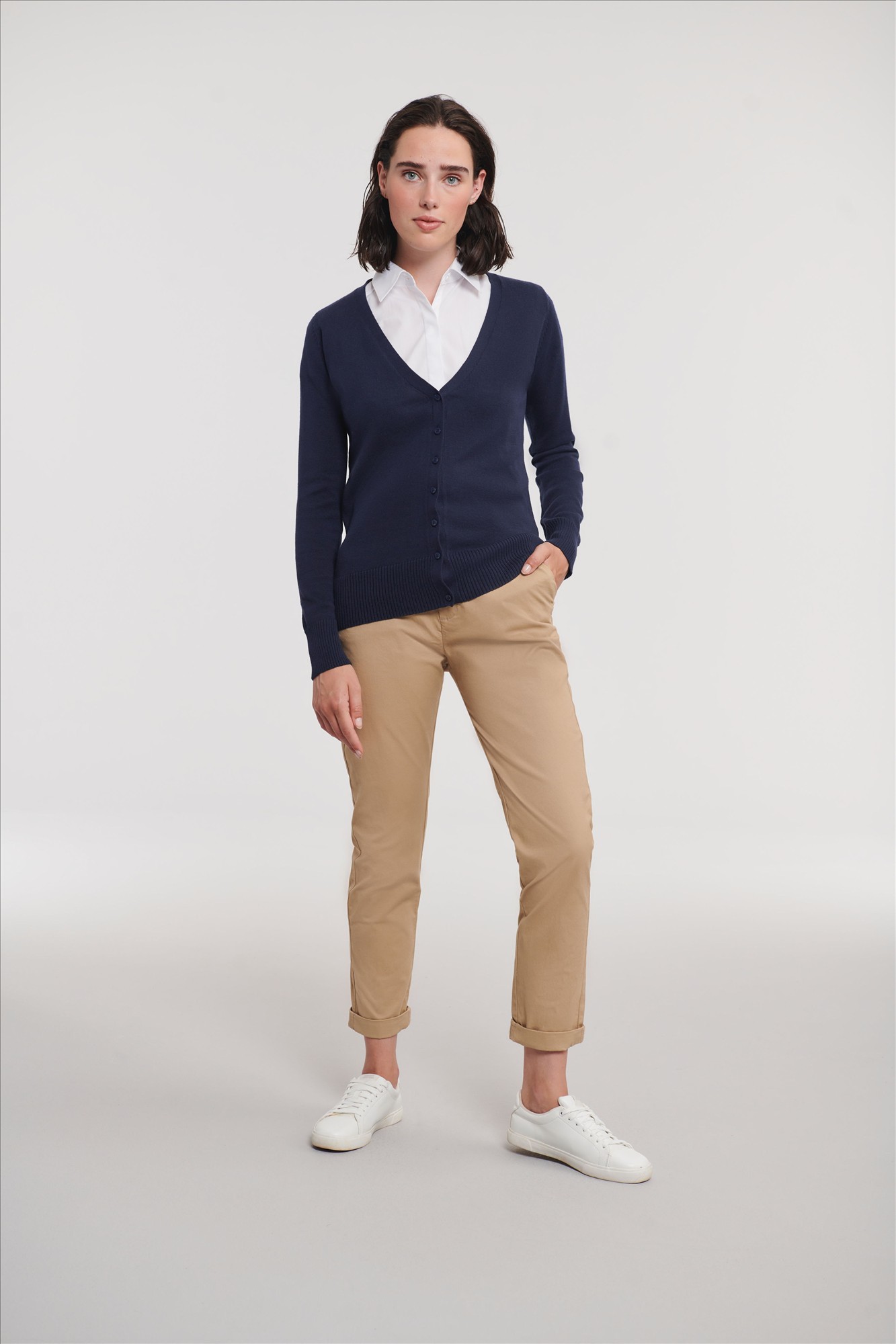 Russell Athletic Russell Ladies V-Neck Knitted Cardigan bedrukken met eigen logo