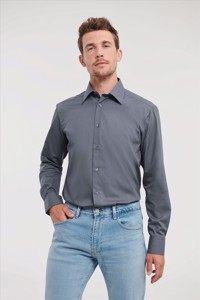 Russell Men LSL Tailored Polycot. Poplin Shirt Russell Athletic 9924M