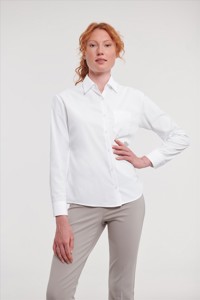 Russell Ladies LSL Classic Polycot. Poplin Shirt Russell Athletic 9934F