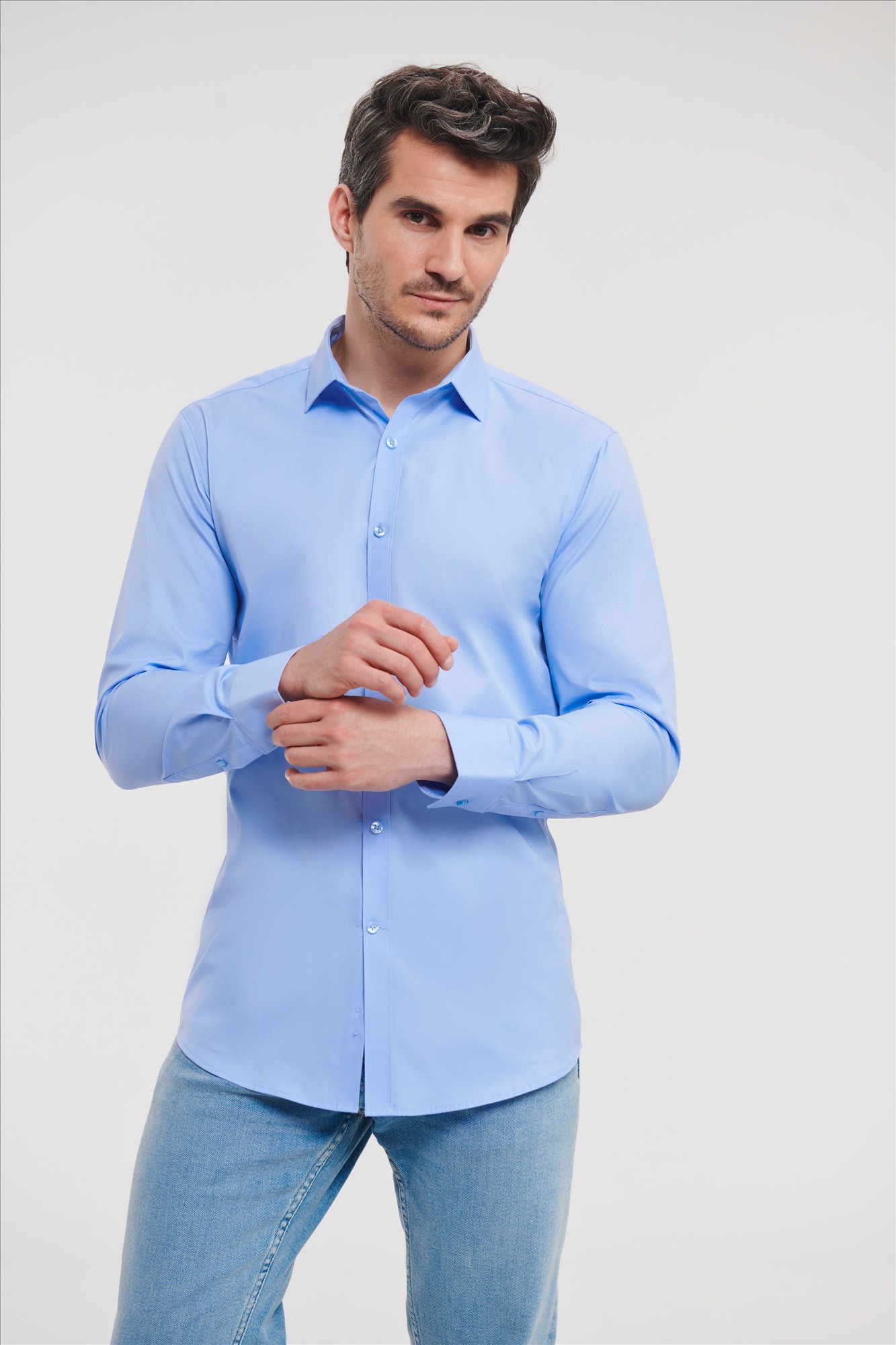 Russell Men LSL Fitted Ultimate Stretch Shirt