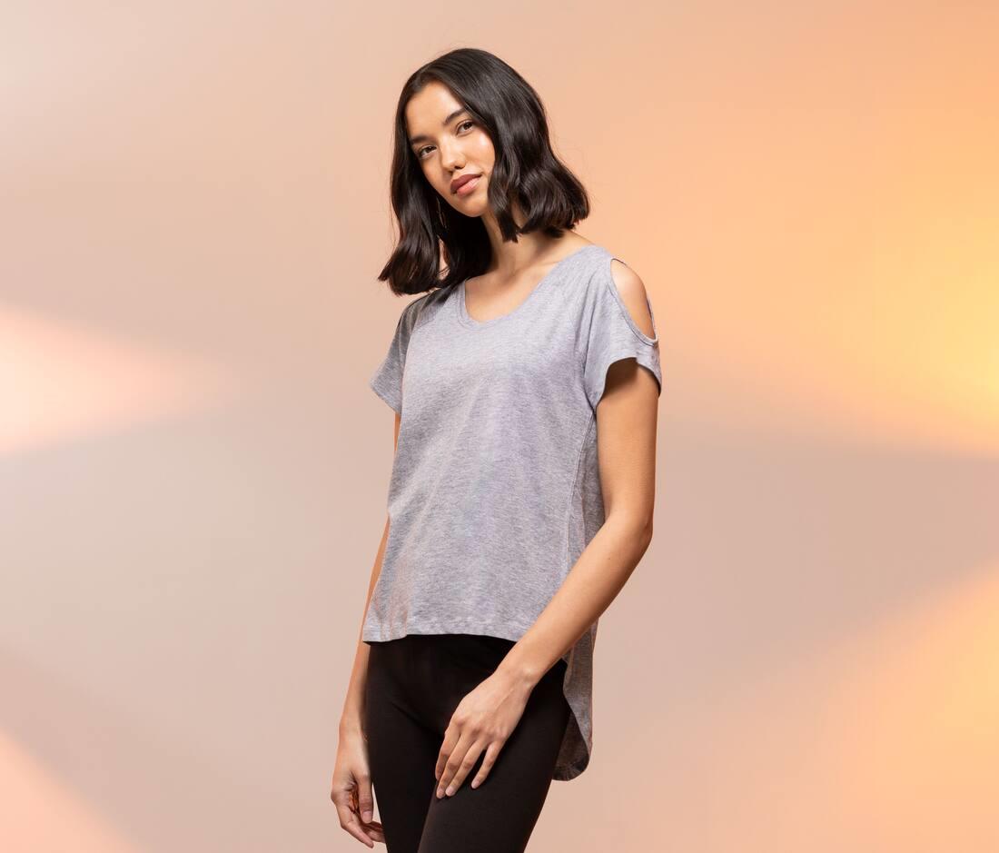 SKINNIFIT WOMEN T-SHIRT WITH DROP TAIL bedrukken met eigen logo