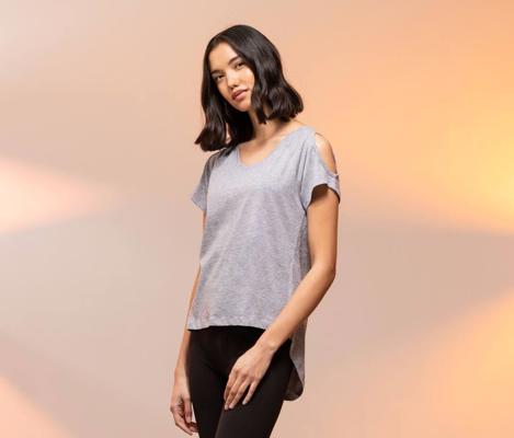 T-SHIRT WITH DROP TAIL SKINNIFIT WOMEN SK233