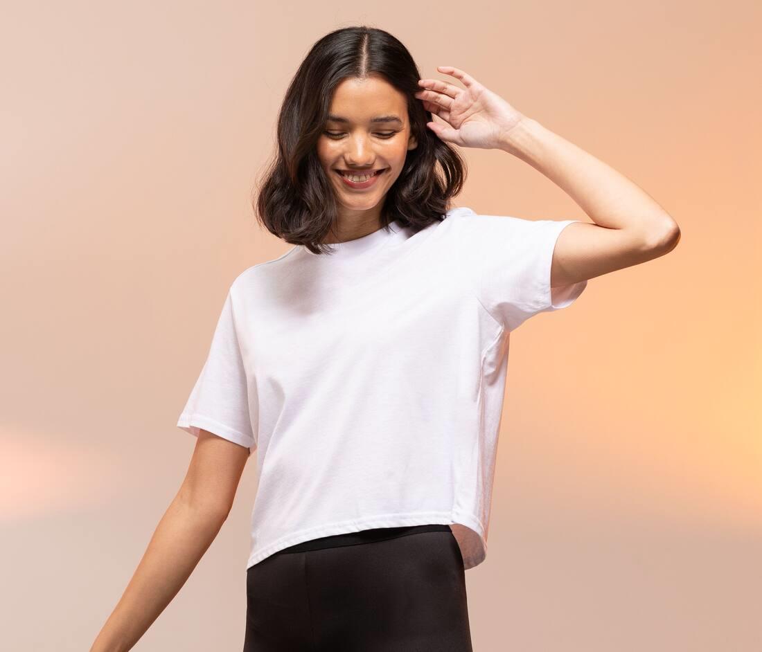 SKINNIFIT WOMEN WOMEN'S CROPPED BOXY T bedrukken met eigen logo