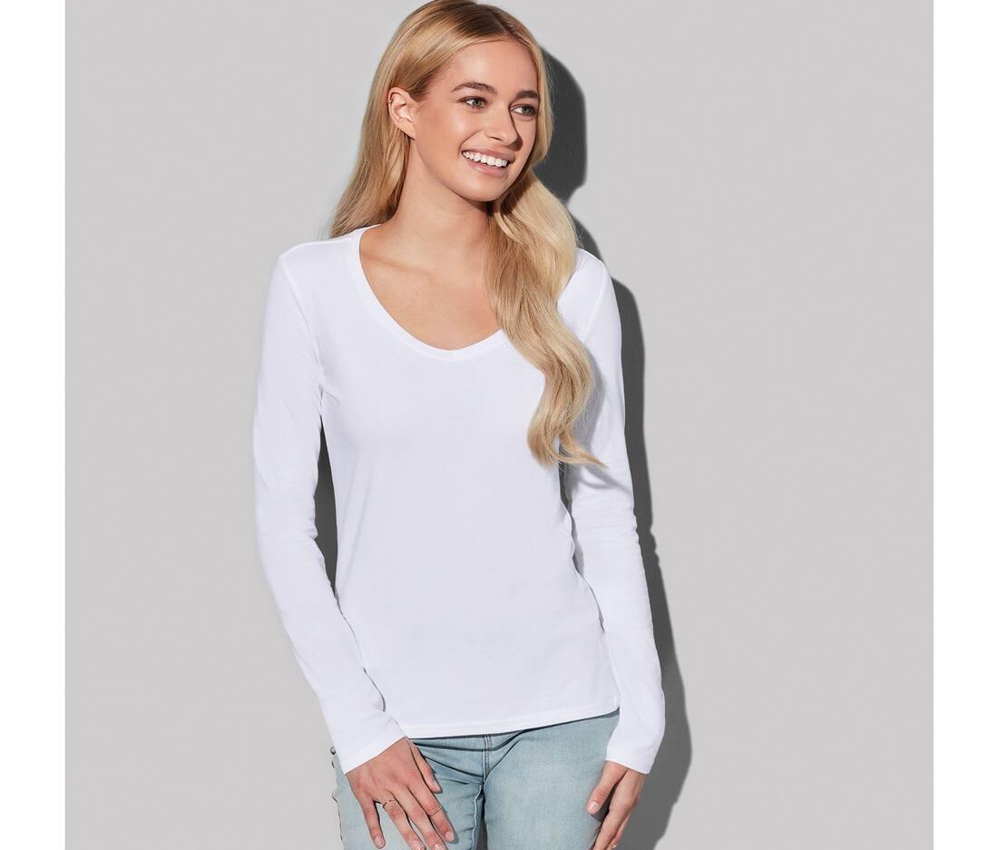 STEDMAN CLAIRE V-NECK LONG SLEEVE bedrukken met eigen logo