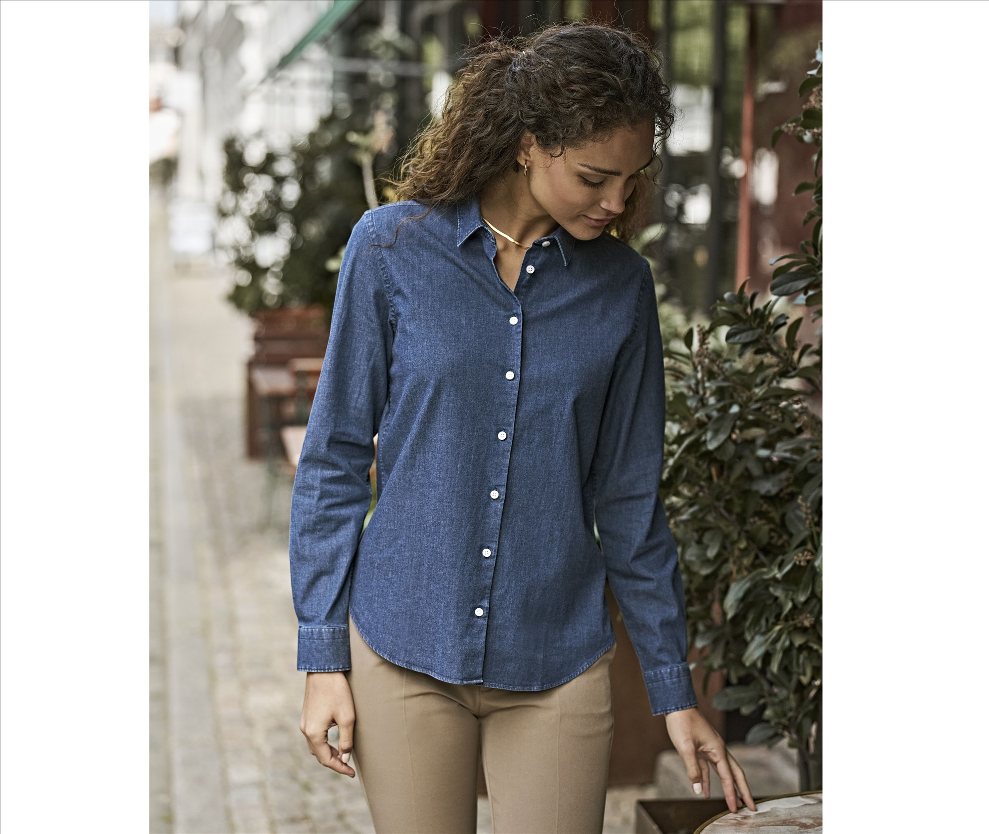 TEE JAYS WOMEN'S DENIM SHIRT bedrukken met eigen logo