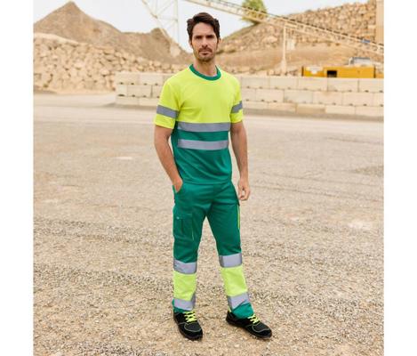 TWO-TONE HIGH VISIBILITY MULTI-POCKET STRETCH TROUSERS VELILLA V13002