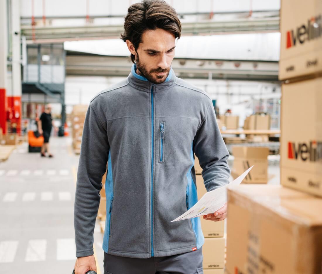 VELILLA TWO-TONE FLEECE JACKET bedrukken met eigen logo