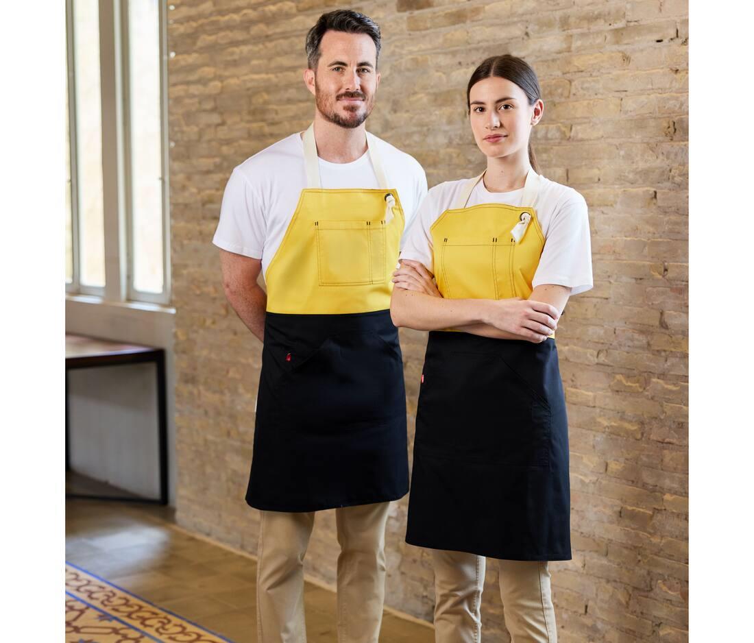 VELILLA TWO-TONED BIB APRON bedrukken met eigen logo