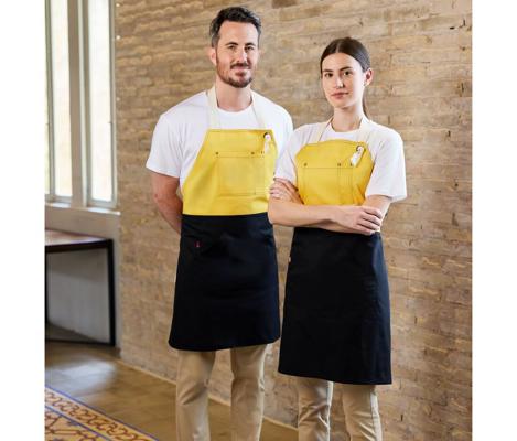 TWO-TONED BIB APRON VELILLA V4210B