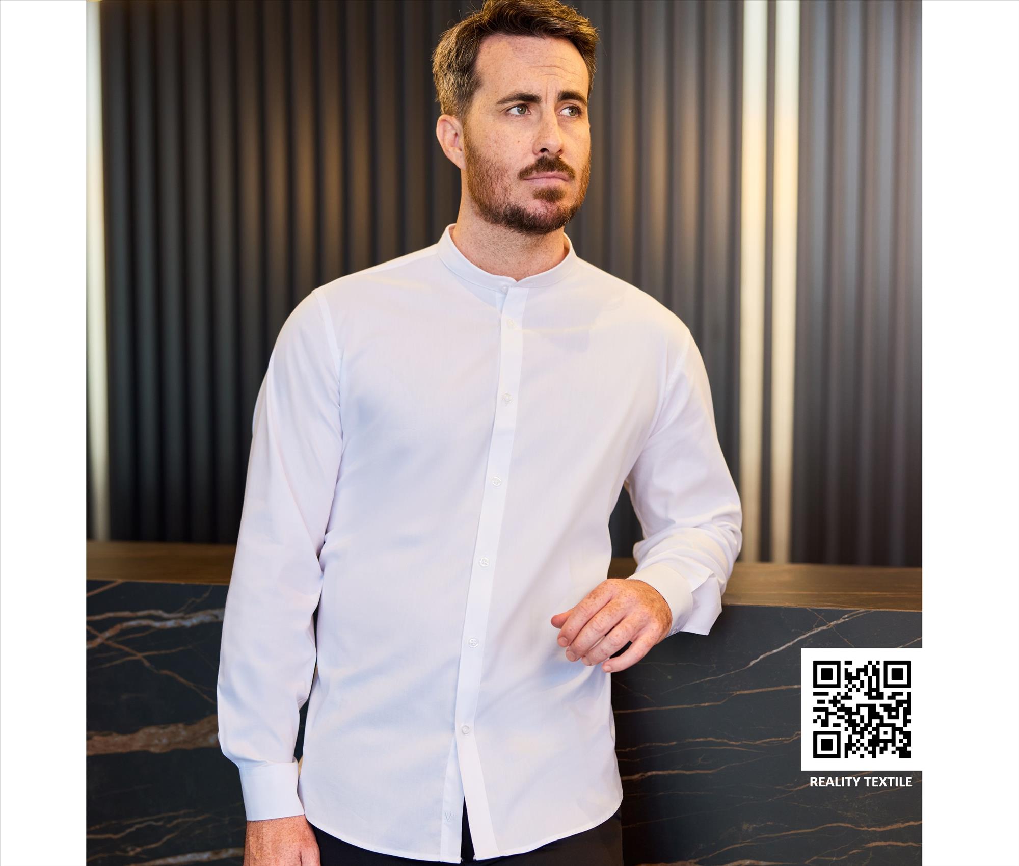 VELILLA MEN'S LONG-SLEEVE STRETCH SHIRT bedrukken met eigen logo