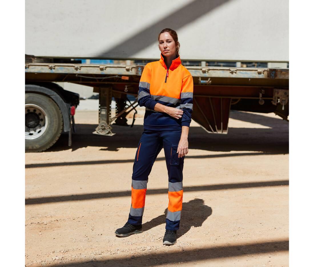 VELILLA TWO-TONE HIGH VISIBILITY ZIP SWEATSHIRT bedrukken met eigen logo