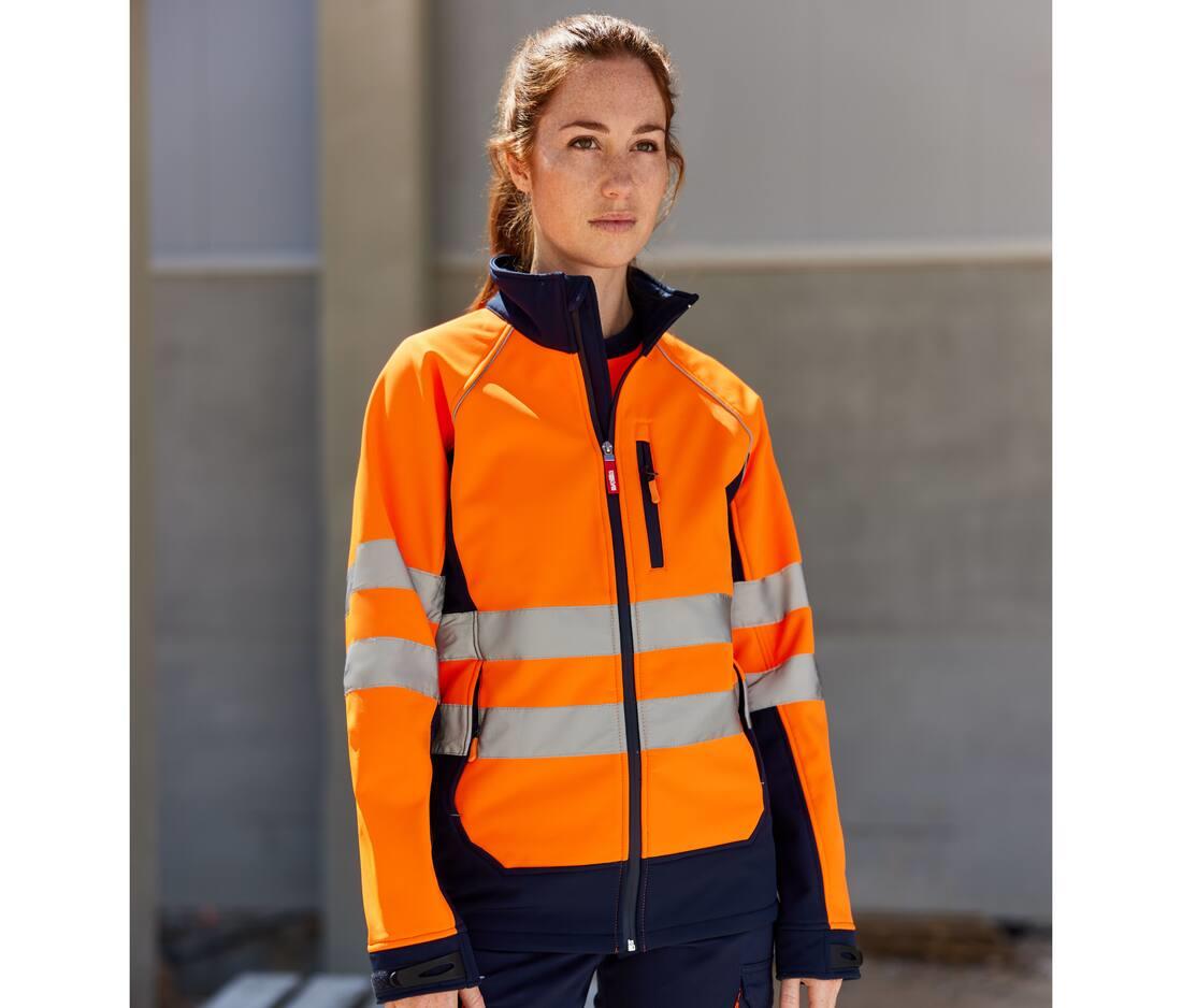 VELILLA TWO-TONE HIGH VISIBILITY SOFTSHELL JACKET bedrukken met eigen logo