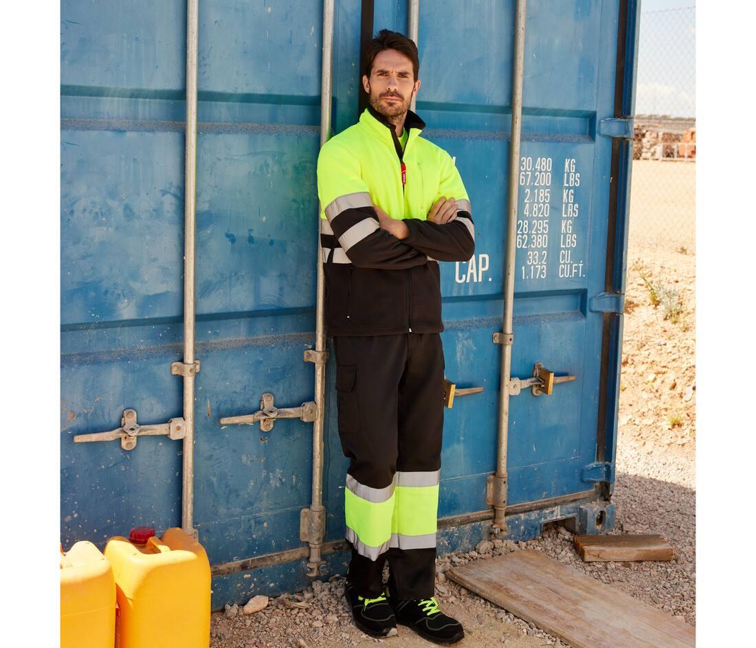 VELILLA TWO-TONE HIGH VISIBILITY FLEECE JACKET bedrukken met eigen logo
