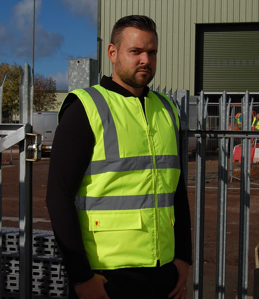Warrior Hi-Vis Reversible Bodywarmer bedrukken met eigen logo