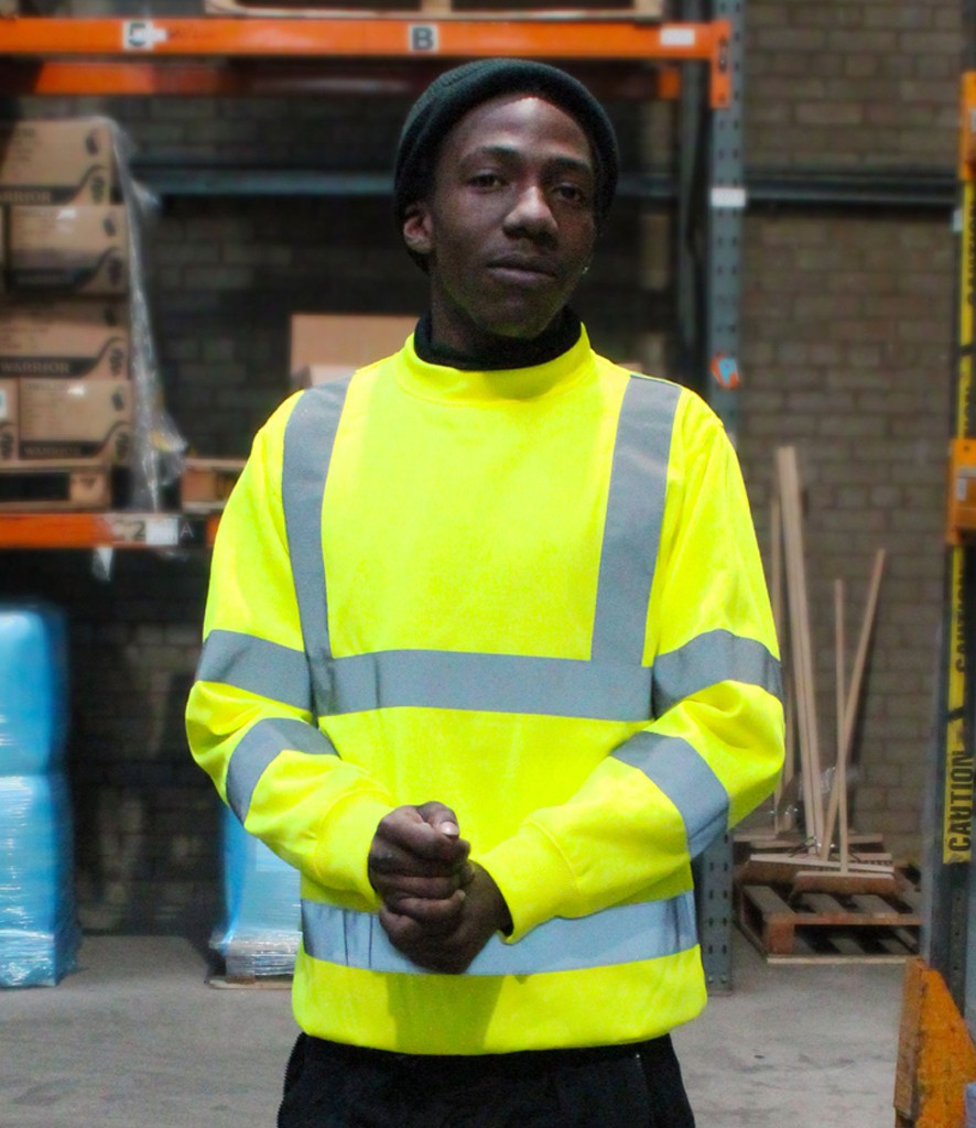 Warrior Hi-Vis Sweatshirt bedrukken met eigen logo