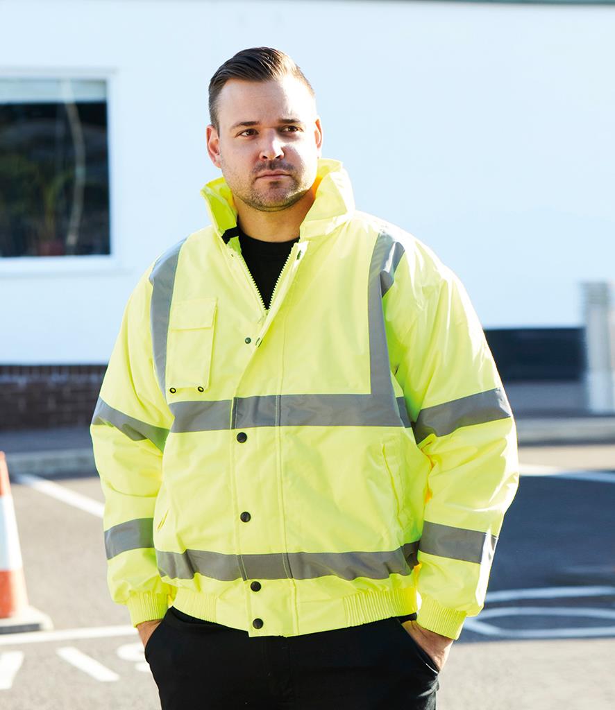 Warrior Hi-Vis Bomber Jacket bedrukken met eigen logo