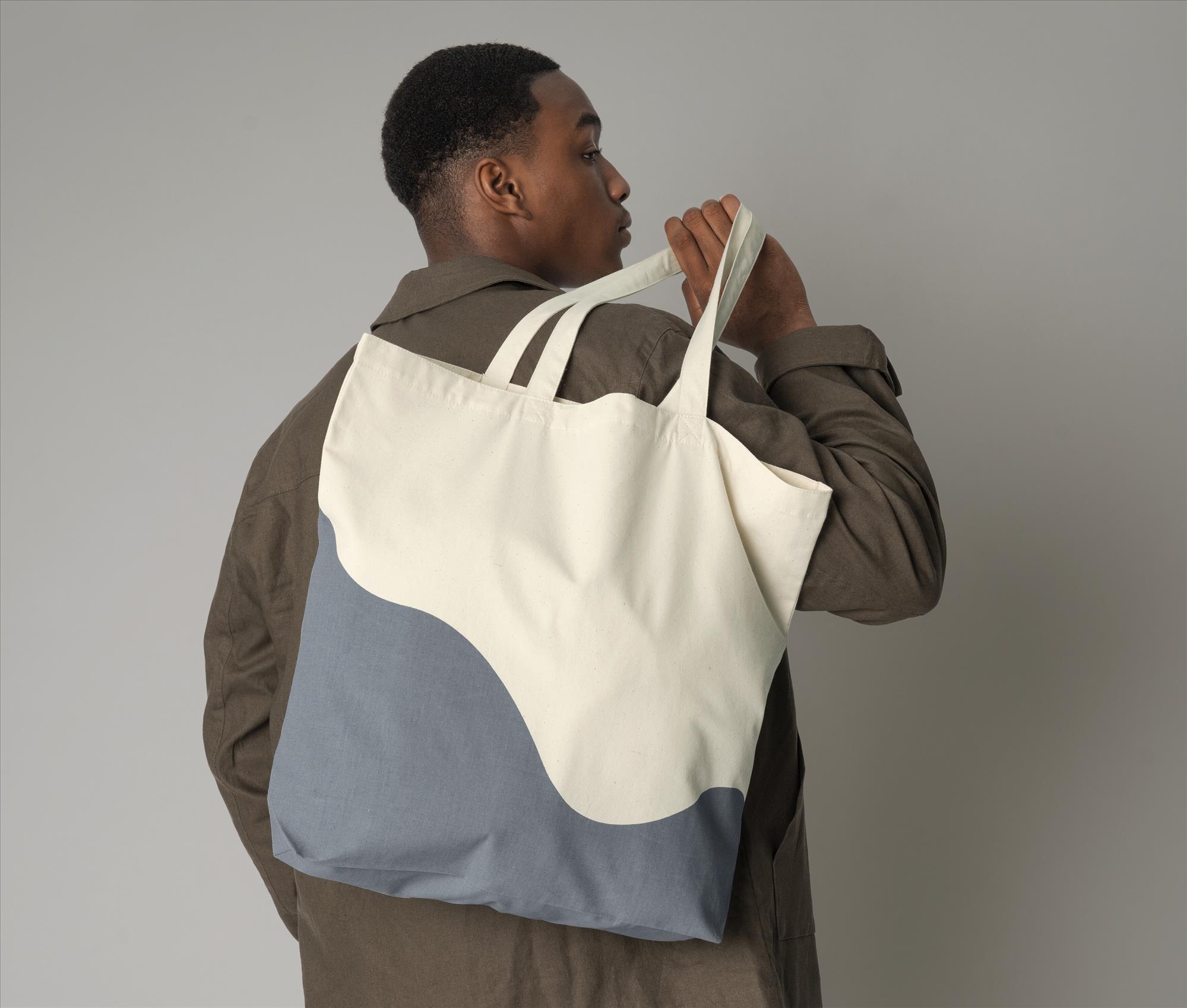 WESTFORD MILL ORGANIC COTTON WAVE PRINT MAXI TOTE bedrukken met eigen logo