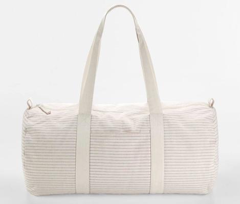 STRIPED ORGANIC COTTON BARREL BAG WESTFORD MILL WM258