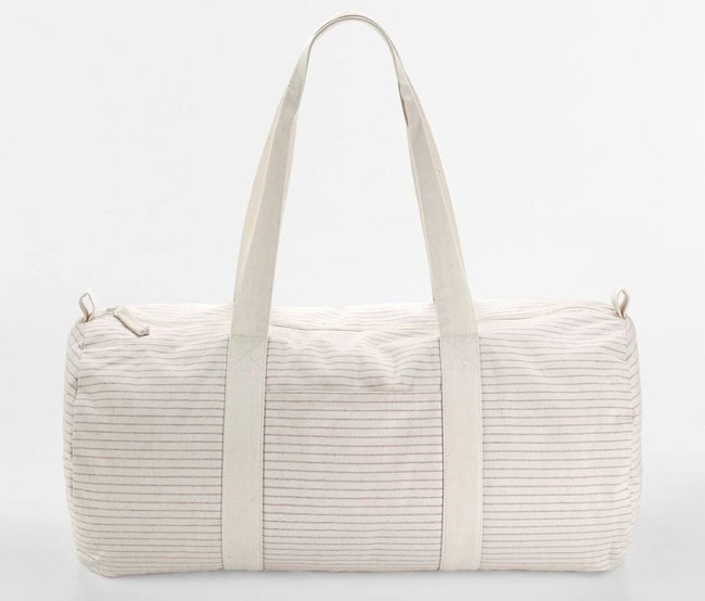 STRIPED ORGANIC COTTON BARREL BAG WESTFORD MILL WM258