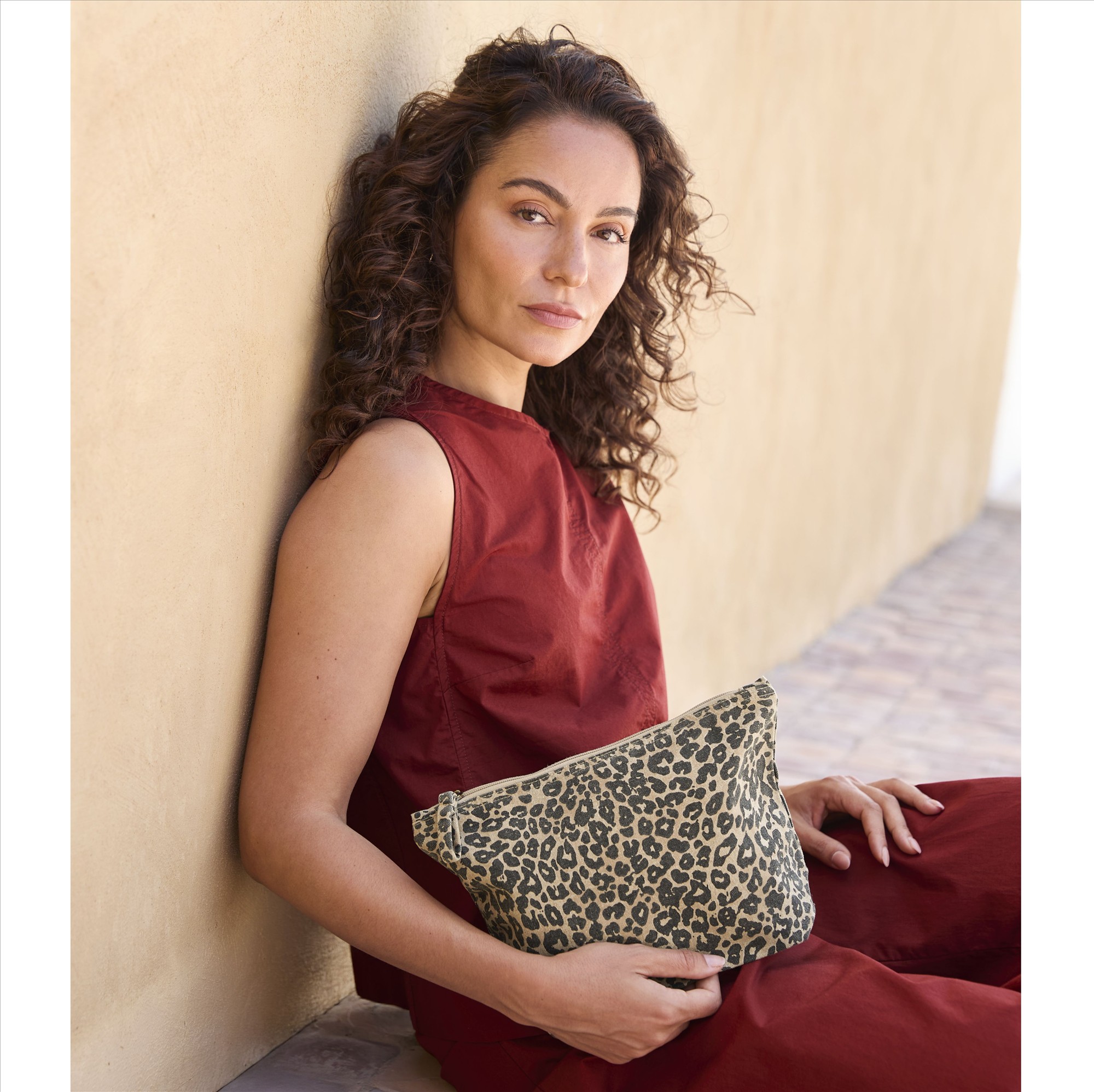 WESTFORD MILL LEOPARD PRINT CANVAS ACCESSORY BAG bedrukken met eigen logo