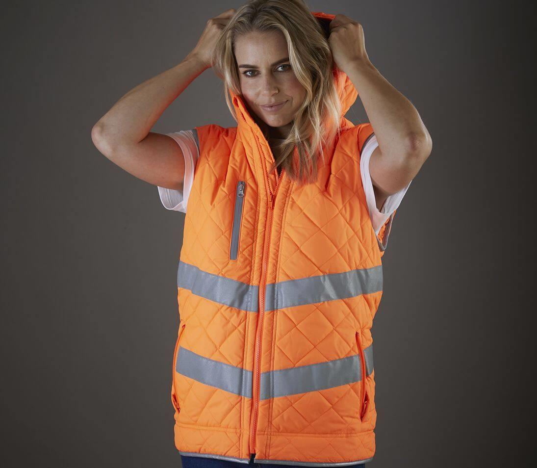 YOKO HI-VIS KENSINGTON HOODED GILET bedrukken met eigen logo