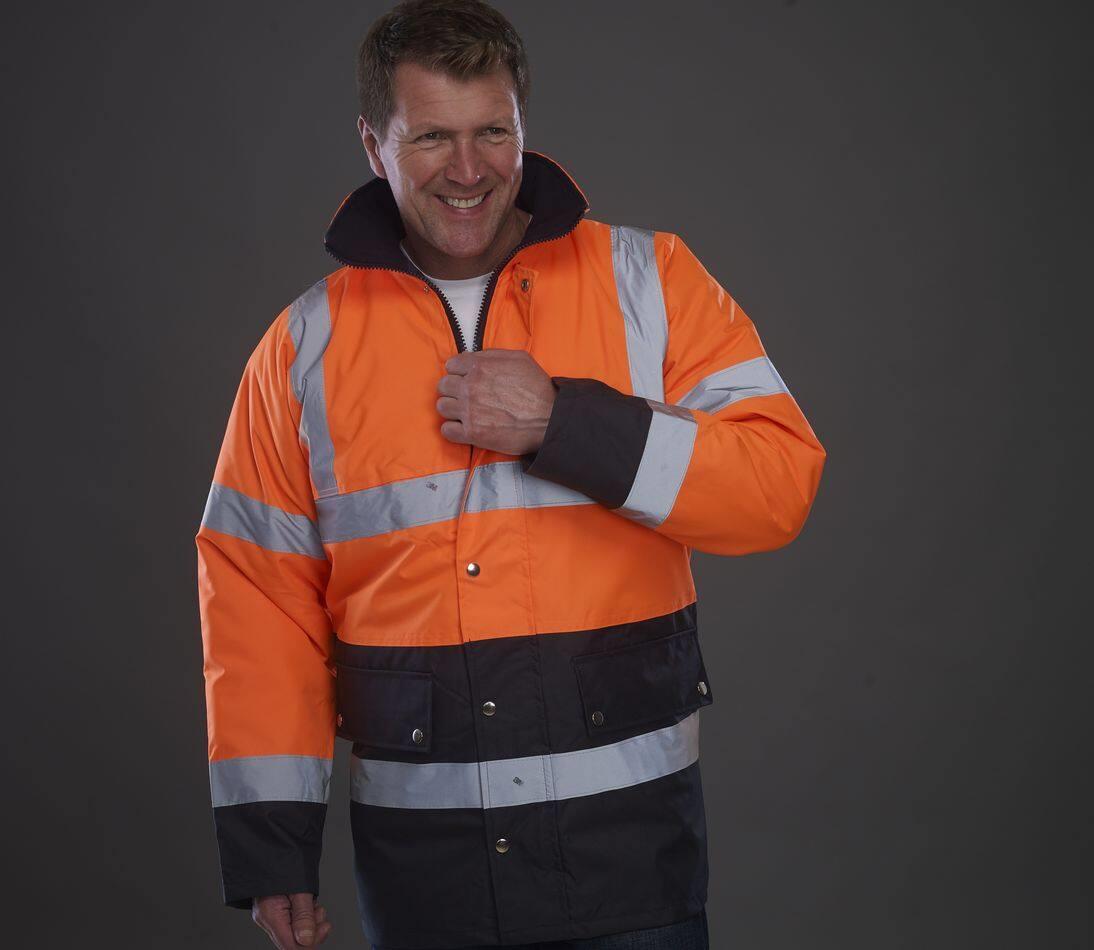 YOKO HI-VIS TWO-TONE MOTORWAY JACKET bedrukken met eigen logo