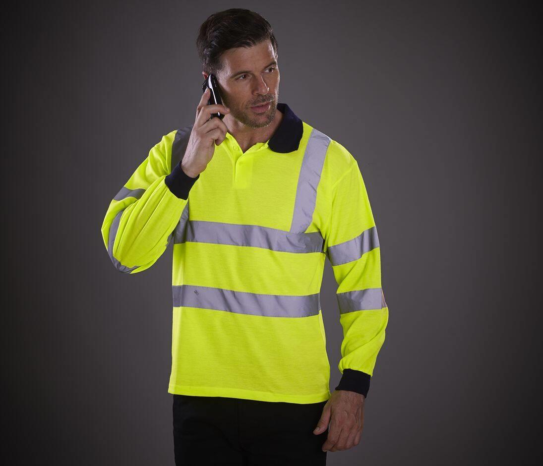YOKO HI-VIS LONG SLEEVE POLO bedrukken met eigen logo