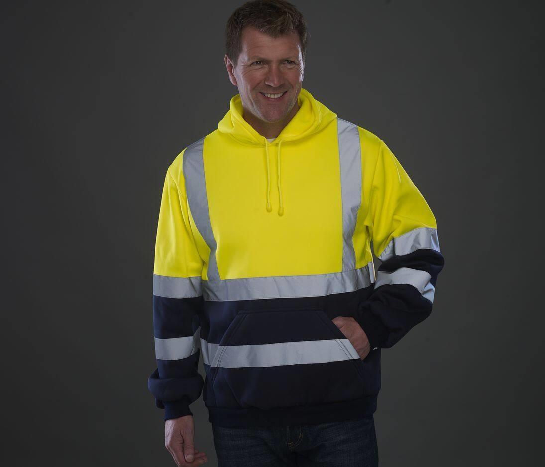 YOKO HI-VIS PULL-OVER HOODIE bedrukken met eigen logo