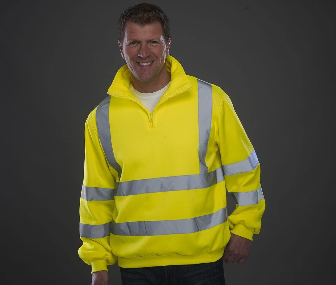 YOKO HI-VIS 1/4 ZIP SWEATSHIRT bedrukken met eigen logo